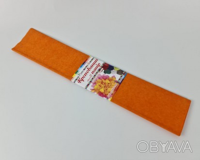 Гофрированная креповая бумага оранжевая. . фото 1