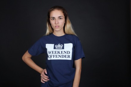 
 Темно-синяя футболка Weekend Offender
100% хлопок, принт выполнен краской (шел. . фото 2