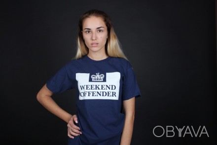 
 Темно-синяя футболка Weekend Offender
100% хлопок, принт выполнен краской (шел. . фото 1