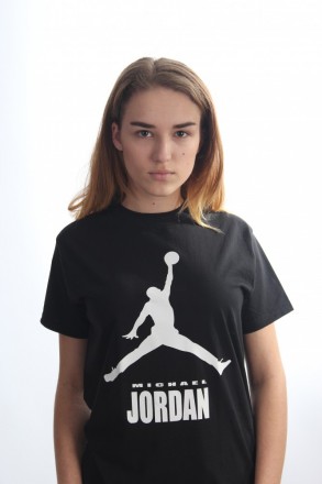 
 Черная футболка Jordan
100% хлопок, принт выполнен краской (шелкография)
Мягка. . фото 2