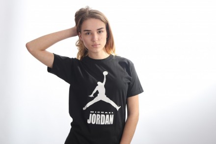 
 Черная футболка Jordan
100% хлопок, принт выполнен краской (шелкография)
Мягка. . фото 4