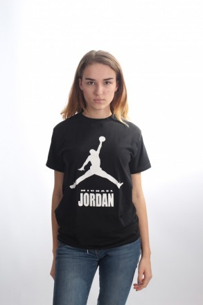 
 Черная футболка Jordan
100% хлопок, принт выполнен краской (шелкография)
Мягка. . фото 3