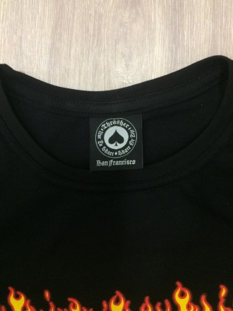 
 Черная футболка огненный Thrasher
100% хлопок, принт выполнен краской (шелкогр. . фото 6