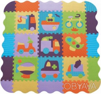 10 mm, 9 pcs 12 x 12 Transporation puzzle mat with full edge in 6 textures. . фото 1