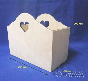 Короб с Сердечком низкий для хранения концелярских принадлежностей, кухонных при. . фото 1