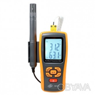 Термогігрометр, термопара, Bluetooth 0-100%, -10-50°C BENETECH GM1361X
Вимірювач. . фото 1