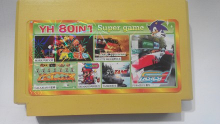 Картридж Dendy 8 bit 80 в1 (Tank 90/Super Mario/Dr Mario,F1 Race...) YH80IN1. . фото 2