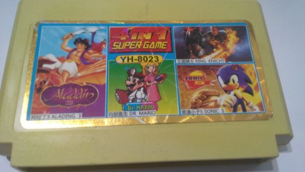 Сборник игр 4 в 1 YH-8023 Aladdin 3 / Dr.Mario / Sonic 5 / King Knight (8 bit) д. . фото 2