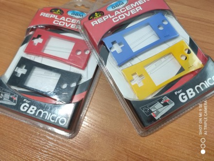 лицевая панель для Game Boy Micro (2 шт комплект) красная и черная, синяя и желт. . фото 2