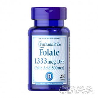  Puritan's Pride Folate 1333 mcg DFE - специальный продукт на основе фолиевой ки. . фото 1