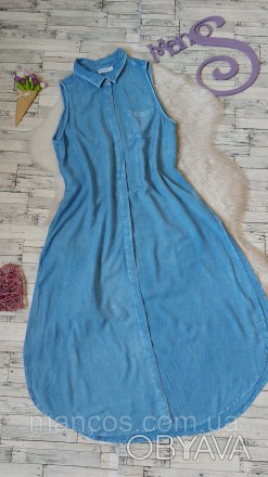 Платье рубашка Blue Vanilla без рукавов голубое с разрезами по бокам
в хорошем с. . фото 1