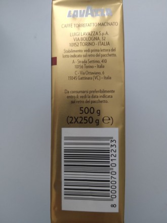 Цена за 1пачку 250грамм
Lavazza Qualita ORO молотый, 100% АРАБИКА, оригинал, не. . фото 4