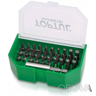 Набор бит для шуруповерта 31ед. TOPTUL 1/4" SL;PH;PZ;TORX;HEX + магнитный держат. . фото 1