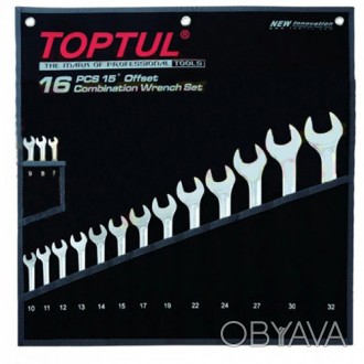 Набор ключей рожково-накидных TOPTUL 16 шт. 7-32 Hi-Performance GPAX1601 - 7,8,9. . фото 1