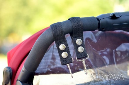 Кріплення сумки на коляску на кнопках, посилене липучкою в зоні замикання кнопок. . фото 1