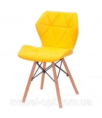 Стул Greg шенилл желтый SH-5 на деревянных буковых ножках, дизайн Charles Eames. Києво-Святошинський. фото 1 Стул Greg шенилл желтый SH-5 на деревянных буковых ножках, дизайн Charles Eames. Києво-Святошинський. фото 1