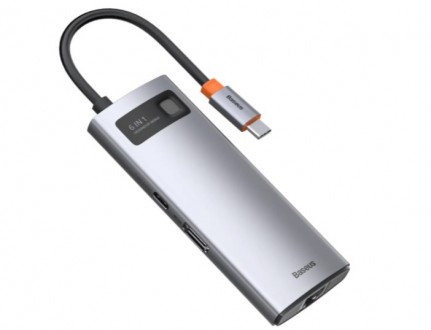 Переходник 6 в 1 USB Type-C Хаб Baseus Metal Gleam Series, USB-C to 3x USB 3.0 +. . фото 6