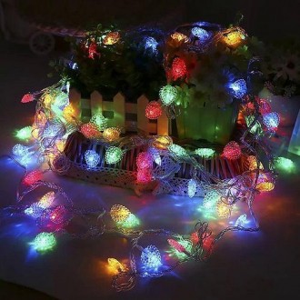 Новогодняя LED гирлянда с 20 лампочками в виде листиков. Киев. фото 1 Новогодняя LED гирлянда с 20 лампочками в виде листиков. Киев. фото 1