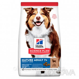 Корм Хілс для середніх собак з ягням і рисом 7+ HILL'S SCIENCE PLAN Mature Adult. . фото 1