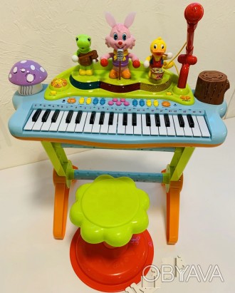 Детский синтезатор пианино со стульчиком Huile Toys 669
	37 клавиш с подсветкой
. . фото 1