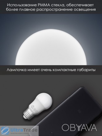 Світлодіодна лампочка Xiaomi Mijia Led Ball цоколь е27 5 Вт
 
500 люмен сила сві. . фото 1