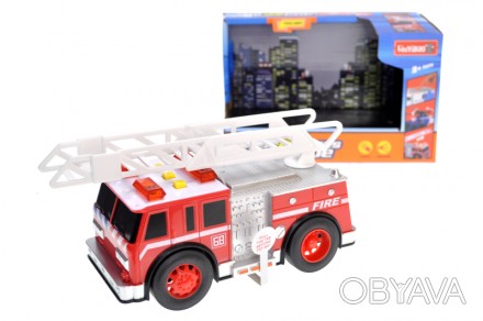 
Пожежна машина інерційна з музикою і світлом, в коробці 2018-1A р.21*11*13см Де. . фото 1