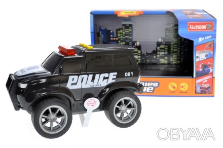 
Машина "Поліція" інерційна з музикою і світлом, в коробці 2018-1C р.21*11*13см . . фото 1