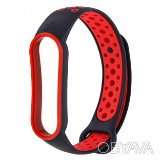 Ремешок для Xiaomi Mi Band 5 / 6 Nike - силиконовый ремешок с вентилируемыми отв. . фото 1