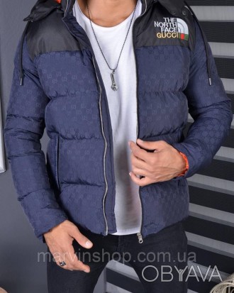 
Куртка пуховик мужская зимняя с капюшоном брендовая The North Face x Gucci TNF . . фото 1