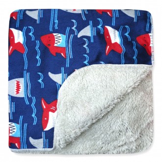 Дитячий флісовий плед з зображенням акул синій Shark Berni Kids. Коломыя. фото 1 Дитячий флісовий плед з зображенням акул синій Shark Berni Kids. Коломыя. фото 1