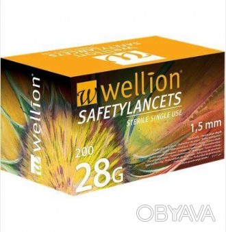 Wellion SafetyLancets 28G
 Безопасные ланцеты Wellion 28G для одноразового испол. . фото 1