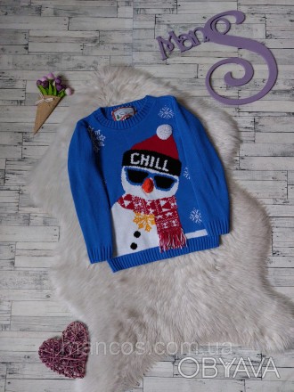 Новогодний свитер на мальчика голубой
в идеальном состоянии
Размер 6-7 лет,рост . . фото 1