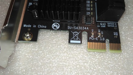 Адаптер из PCI Express х1 в sata3.
Решает вопрос отсутствия или нехватки портов. . фото 3