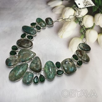 Предлагаем Вам купить красивое ожерелье с натуральным камнем хризоколла и кварц . . фото 1