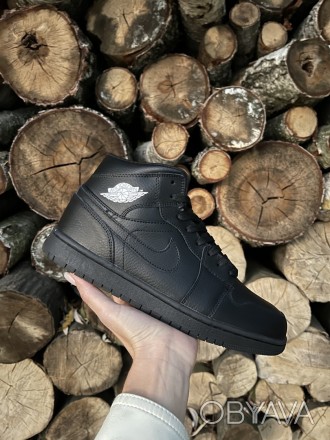 Кроссовки мужские зимние черные кожа Nike Air Jordan