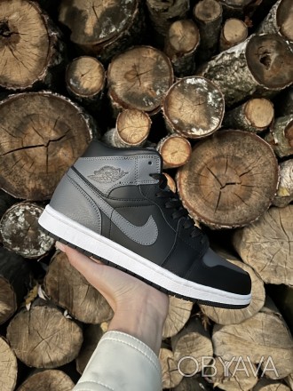 Кроссовки мужские зимние черные с серым кожа Nike Air Jordan