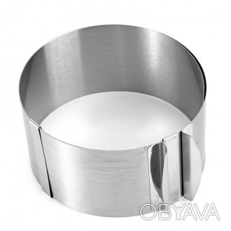 Кондитерское кольцо раздвижное для тортов, высота 10 см, диаметр 16-31 см с разм. . фото 1