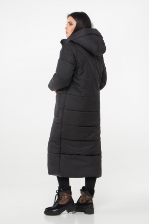 Стильная зимняя куртка свободного силуэта. Изготовлена из плотной плащевки, утеп. . фото 6