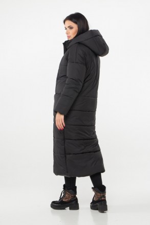 Стильная зимняя куртка свободного силуэта. Изготовлена из плотной плащевки, утеп. . фото 3