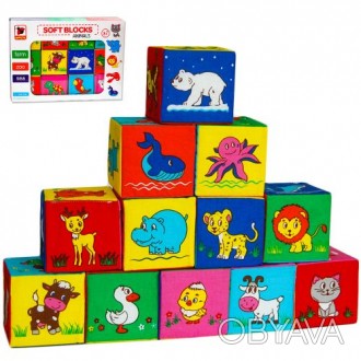 Мягкие кубики с яркими, красочными рисунками помогут ребенку познакомится, в игр. . фото 1