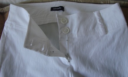Штани (брюки) білі, straight (lucra), розклішені, легкі pimkie. Розмір 27, CN 16. . фото 5