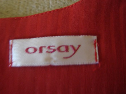 Нарядна темно-червона блузка-безрукавка Orsay. Розмір - S (укр. - 42). Синтетика. . фото 4