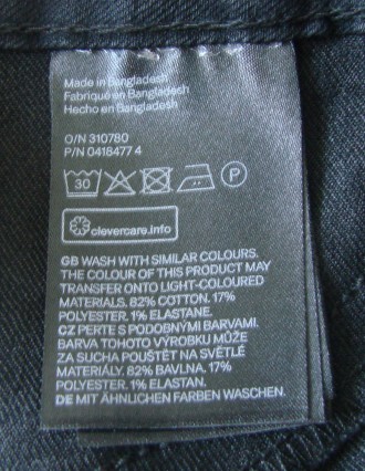 Джинси чорні Denim H&M. Розмір 27, CN 165/68A. Straight cropped, hight waist. . фото 10