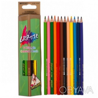 Цветные карандаши Marco Grip-rite изготовлены для детской руки. Треугольная форм. . фото 1