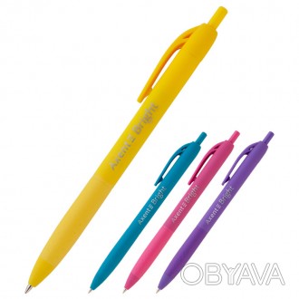 
Автоматическая шариковая ручка в прорезиненном корпусе. Яркие, насыщенные цвета. . фото 1