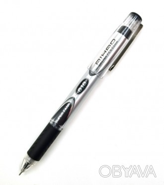 Гелевая ручка с увеличенным объемом чернил. Широкий, массивный корпус с прорезин. . фото 1