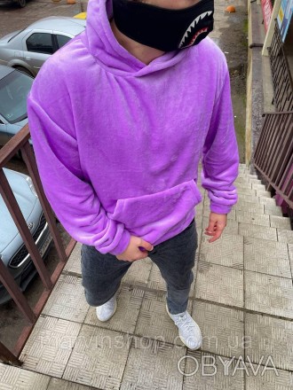 
Кофта Худи мужская фиолетовая весна-осень с капюшоном oversize Light Violet
Муж. . фото 1