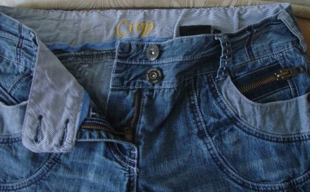 Шорти джинсові Crop next. Розмір 40 (12). 100% cotton. В ідеальному стані.
Пів . . фото 3