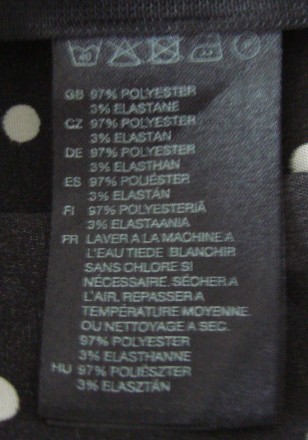 Чорна в білий горошок блузка-безрукавка H&M. Розмір - 36 (укр. - 40). 97% po. . фото 5