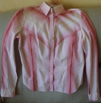 Нарядна рожева смугаста блузка Sensus (Україна). Розмір укр. - 42. 100% Бавовна.. . фото 2